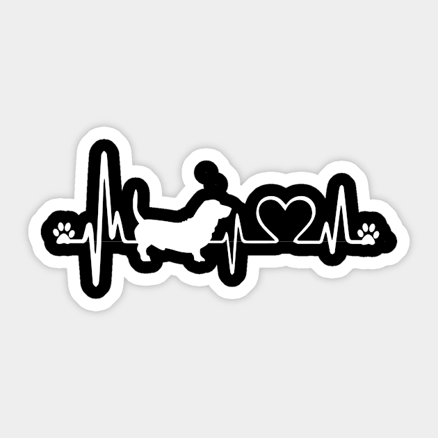 Basset Hound Dog Heartbeat Great for Basset Hound Dog Lover Sticker by BamBam